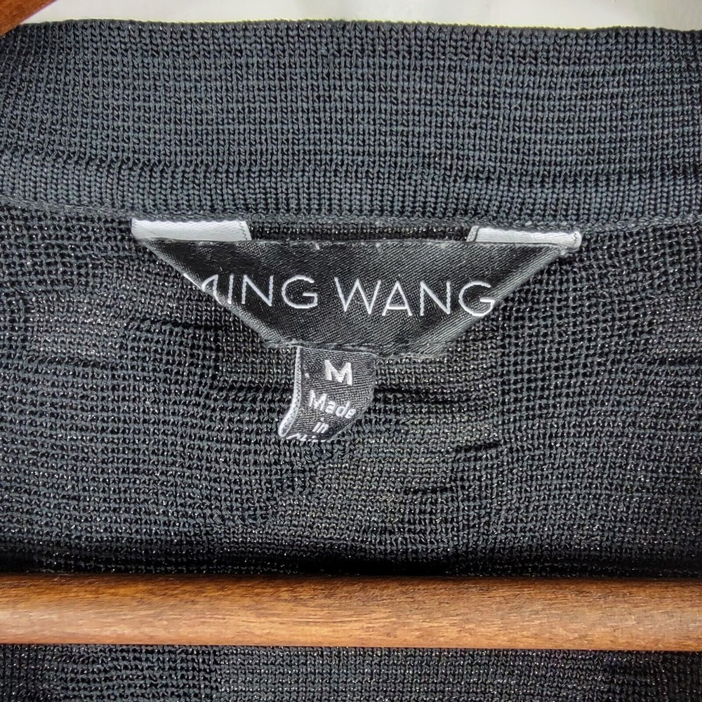 Ming Wang Size Medium Black Open Front Blazer Jac… - image 3